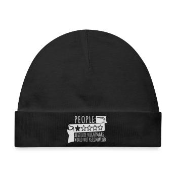 People Absolute Nightmare 1 Stern Review Logo Text - Baby Premium Organic Mütze - Schwarz - Vorne