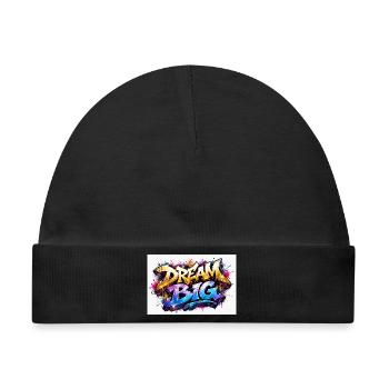 Dream Big Graffiti Druckkunst - Baby Premium Organic Mütze - Schwarz - Vorne
