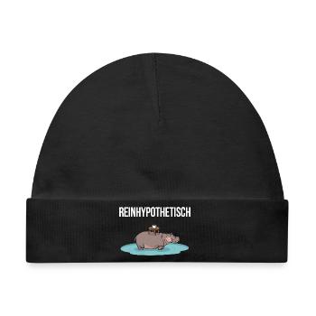 Reinhypothetisch Nilpferd Kaffee Wortwitz Humor - Baby Premium Organic Mütze - Schwarz - Vorne