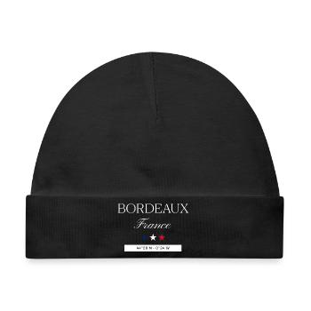 Bordeaux Frankreich Souvenir Reise minimalistisch - Baby Premium Organic Mütze - Schwarz - Vorne