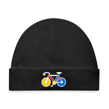 Retro Pop Art Geometrisches Fahrrad - Baby Premium Organic Mütze - Schwarz - Vorne