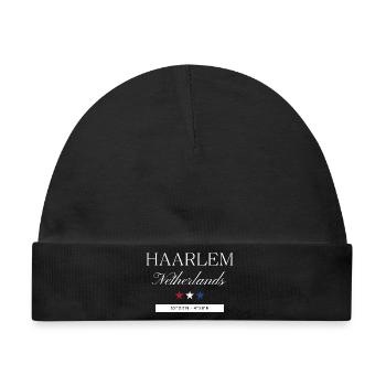 Haarlem Niederlande Souvenir Reise minimalistisch - Baby Premium Organic Mütze - Schwarz - Vorne