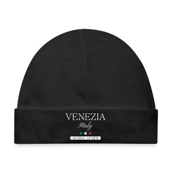 Venedig Italien Souvenir – Reise minimalistisch - Baby Premium Organic Mütze - Schwarz - Vorne