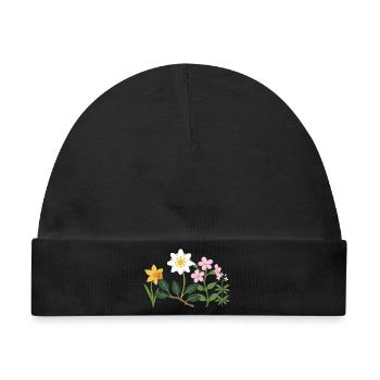 Bunte Narzisse · Blumen · Blumenstrauß - Baby Premium Organic Mütze - Schwarz - Vorne