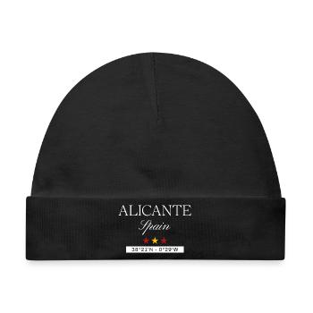 Alicante Spanien Souvenir – Reise minimalistisch - Baby Premium Organic Mütze - Schwarz - Vorne