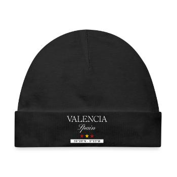 Valencia Spanien Souvenir – Reise minimalistisch - Baby Premium Organic Mütze - Schwarz - Vorne