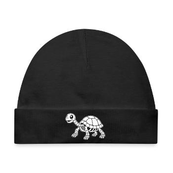 Süßes Skelett Schildkröte Cartoon Weiß Shirt - Baby Premium Organic Mütze - Schwarz - Vorne
