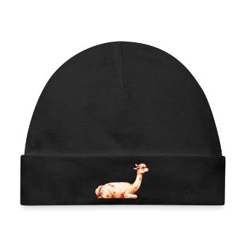 Pastell-alpaka design, Wasserfarben-Illustration - Baby Premium Organic Mütze - Schwarz - Vorne