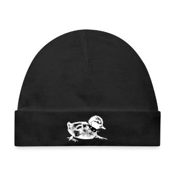 Rebel Punk Entlein – Halsketten-Design mit Stacheln - Baby Premium Organic Mütze - Schwarz - Vorne