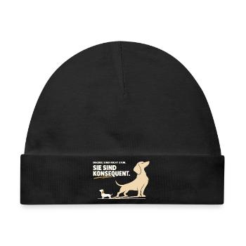 Dackel Spruch Dackelbesitzer Dackel Humor - Baby Premium Organic Mütze - Schwarz - Vorne