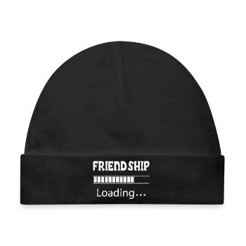 Freundschaft lädt - Baby Premium Organic Mütze - Schwarz - Vorne