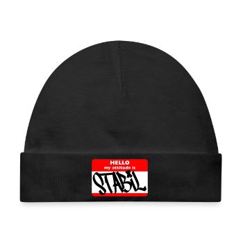 STABIL - HELLO HIP HOP - Baby Premium Organic Mütze - Schwarz - Vorne
