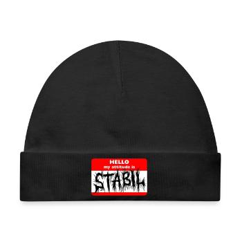 STABIL - HELLO DEATH METAL - Baby Premium Organic Mütze - Schwarz - Vorne