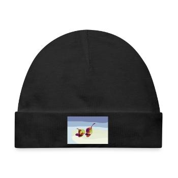 Bunte Birnen auf einer Strandlandschaft - Baby Premium Organic Mütze - Schwarz - Vorne