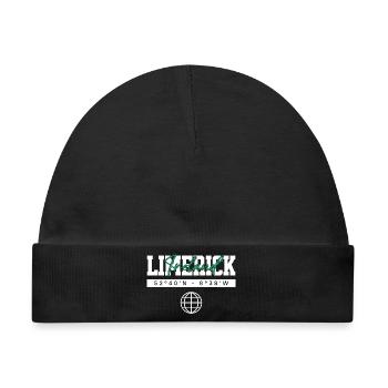 Limerick Irland Koordinaten Reise Souvenir - Baby Premium Organic Mütze - Schwarz - Vorne