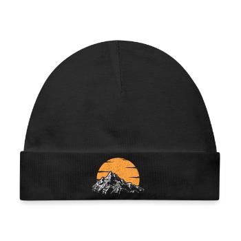 Sunset Peak Mountain Silhouette - Baby Premium Organic Mütze - Schwarz - Vorne