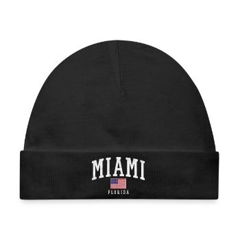 Miami Florida Vintage Flag - Baby Premium Organic Mütze - Schwarz - Vorne