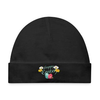 Frohe Ostern - Baby Premium Organic Mütze - Schwarz - Vorne