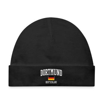 Dortmund Deutschland Flagge Typografie - Baby Premium Organic Mütze - Schwarz - Vorne