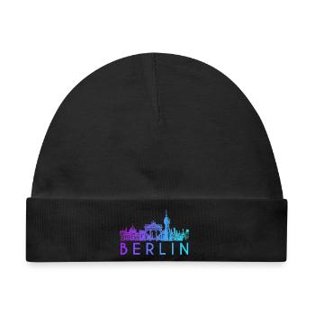 Berlin Skyline - Baby Premium Organic Mütze - Schwarz - Vorne