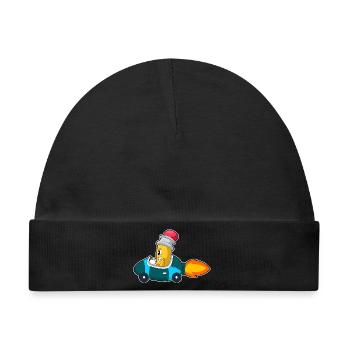 Bleistift Auto - Baby Premium Organic Mütze - Schwarz - Vorne