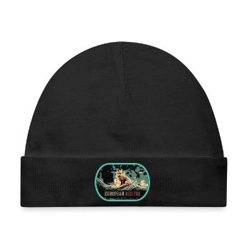 Illustration Europäischer Rotfuchs, Wilde Schönheit - Baby Premium Organic Mütze - Schwarz - Vorne