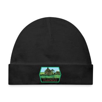 Armorique Nature Authentique Regionaler Naturnaturpark - Baby Premium Organic Mütze - Schwarz - Vorne
