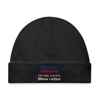 Oberlausitz mit sorbischer Flagge blau-rot-weiß - Baby Premium Organic Mütze - Schwarz - Vorne