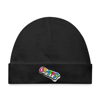 Graffiti Schriftzug 3d Effekt - Baby Premium Organic Mütze - Schwarz - Vorne