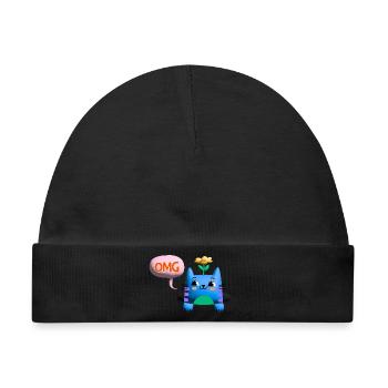 OMG Cat cute 3d bubble - Baby Premium Organic Mütze - Schwarz - Vorne