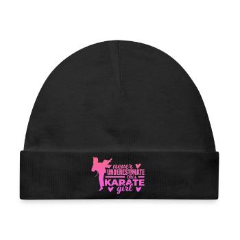 Unterschätze nie ein Karate Mädchen - Baby Premium Organic Mütze - Schwarz - Vorne