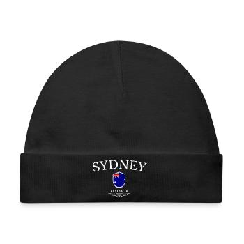 Sydney Australien, elegantes und minimalistisches Design - Baby Premium Organic Mütze - Schwarz - Vorne
