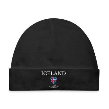 Isländischer Stolz, minimalistisches, elegantes Design - Baby Premium Organic Mütze - Schwarz - Vorne