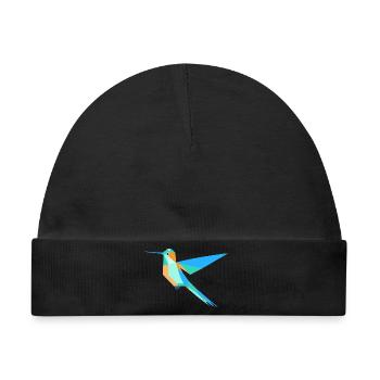 Geometrischer Kolibri Prisma-Stil - Baby Premium Organic Mütze - Schwarz - Vorne
