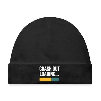 Crash Out Loading Bar, lustiger Spruch - Baby Premium Organic Mütze - Schwarz - Vorne