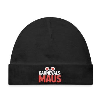 Karnevalsmaus Karneval Köln Kölner Karnevals Maus - Baby Premium Organic Mütze - Schwarz - Vorne