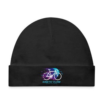 Kinetic Flow Fahrrad Burst - Baby Premium Organic Mütze - Schwarz - Vorne