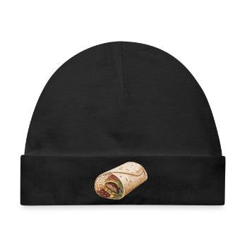 Burrito Wrap Illustration - Baby Premium Organic Mütze - Schwarz - Vorne