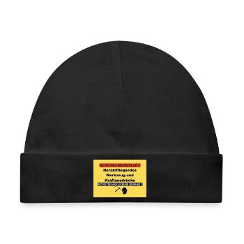 Achtung_Baustelle_PNG - Baby Premium Organic Mütze - Schwarz - Vorne