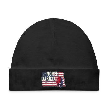 North Dakota Vereinigte Staaten Vintage USA Design - Baby Premium Organic Mütze - Schwarz - Vorne