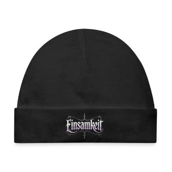 Gothic Schriftzug T-Shirt – Einsamkeit Dark Style - Baby Premium Organic Mütze - Schwarz - Vorne