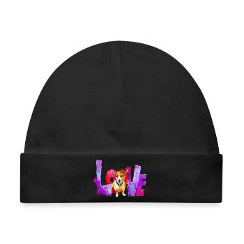 Love Dog Geschenk für Jack Russell Besitzer - Baby Premium Organic Mütze - Schwarz - Vorne
