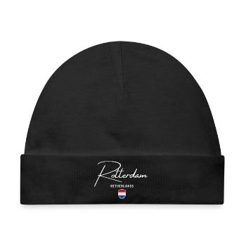 Rotterdam Niederlande, elegantes Design Rotterdam - Baby Premium Organic Mütze - Schwarz - Vorne