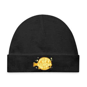 Kugelfisch Puff Happens - Baby Premium Organic Mütze - Schwarz - Vorne