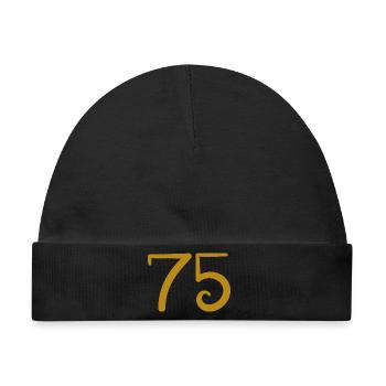 75 - Baby Premium Organic Mütze - Schwarz - Vorne