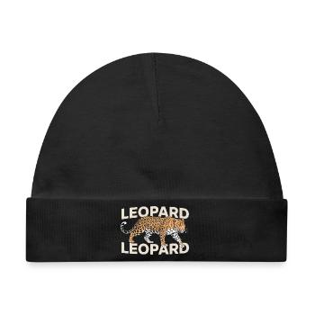 Leopard Leopard Raubkatze Afrika Safari Wildkatze - Baby Premium Organic Mütze - Schwarz - Vorne