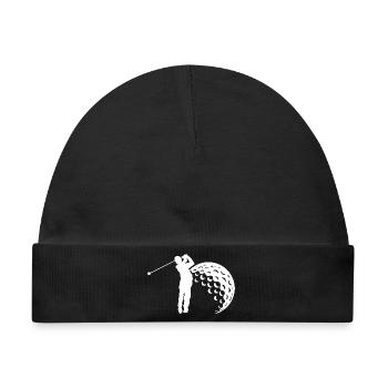 Golf Schwung Silhouette - Baby Premium Organic Mütze - Schwarz - Vorne
