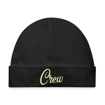Crew Script Pastellgrün - Baby Premium Organic Mütze - Schwarz - Vorne