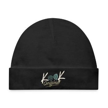 Kook Original Spirale Groovy Retro 70er  - Baby Premium Organic Mütze - Schwarz - Vorne