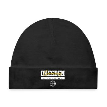 Dresden Deutschland Koordinaten Reise Souvenir - Baby Premium Organic Mütze - Schwarz - Vorne